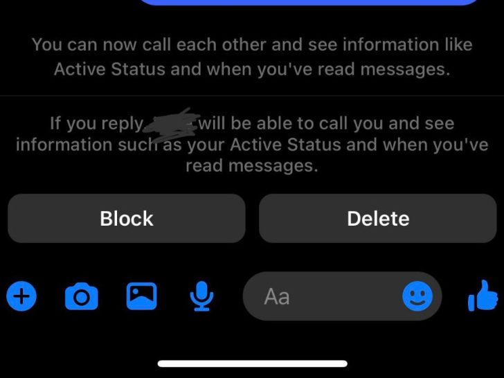 What does it mean when it says message request on Facebook message?