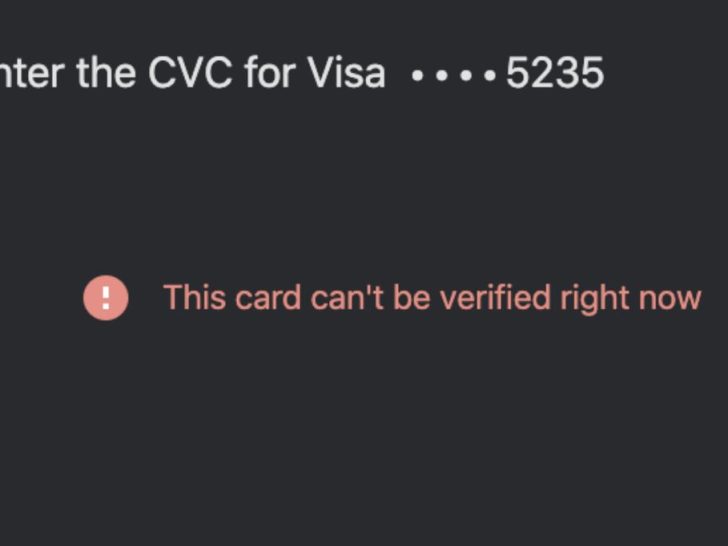 Why can’t my card be verified at the moment?