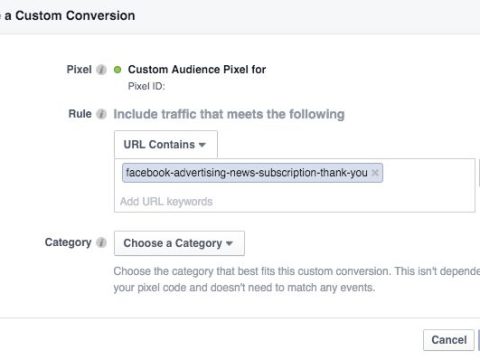 What is custom conversion in Facebook pixel?