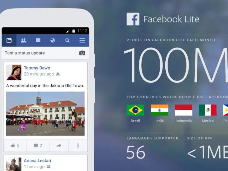 How big is the Facebook Lite app?