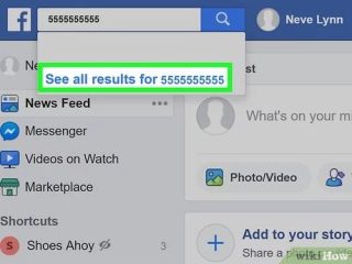 How can you find a phone number on Facebook?