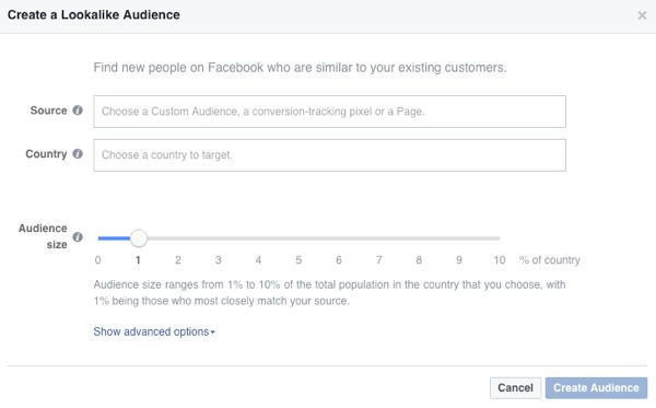 How do I create a lookalike audience on Facebook