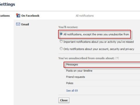 Can Facebook email me when I get a message?