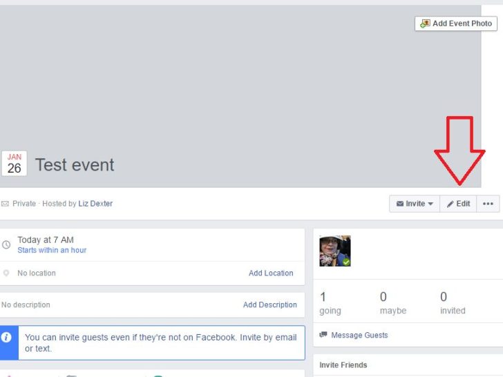 How do I change an event on Facebook that is not going to go?