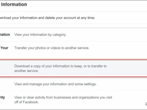 How do I upload copy of my Facebook information?