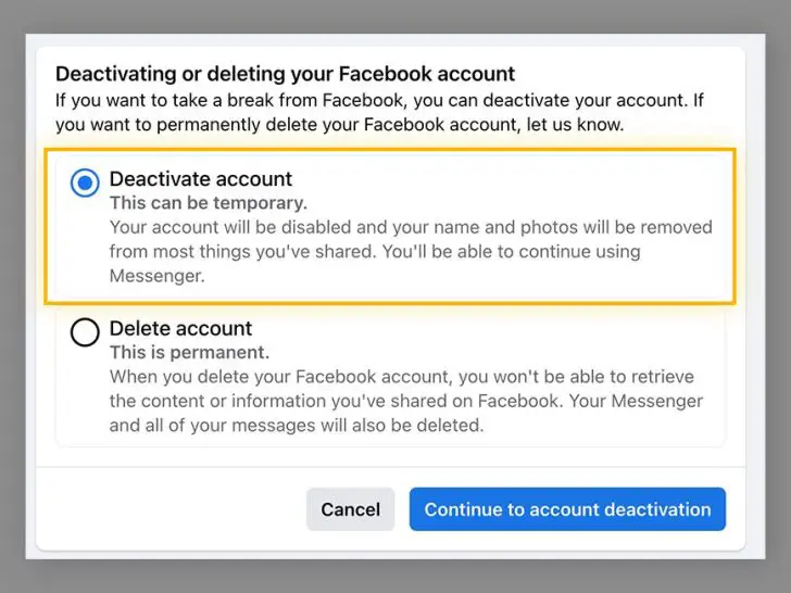 How long I can keep my Facebook account deactivated?