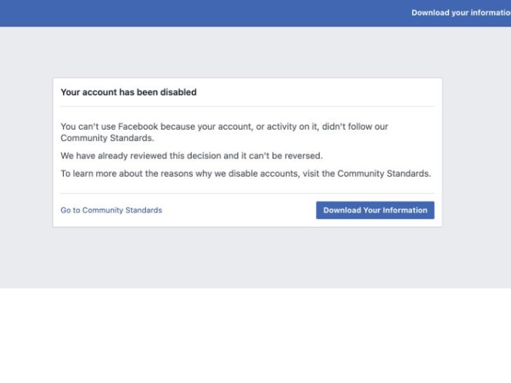 Does Facebook randomly disable accounts?