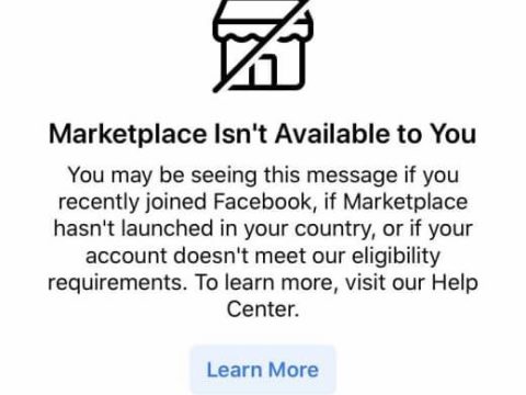 Why is Facebook Marketplace giving me an error?