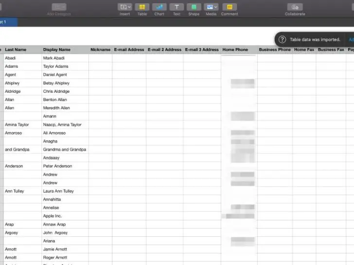 How do I convert a contact list to Excel?