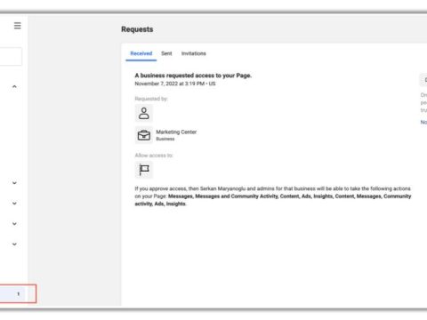 How do I accept a page access request on Facebook business page?