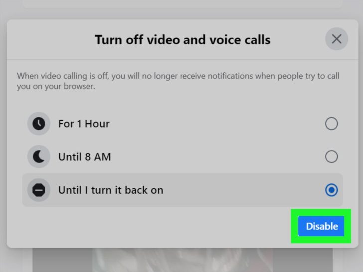 Can you disable video calls on Facebook Messenger?