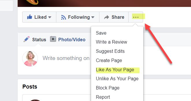 Can I like a page as a page on Facebook