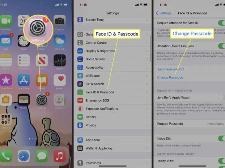 How to change password on iPhone