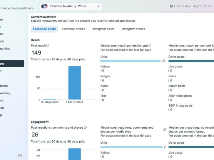 Where can I find Facebook page insights?