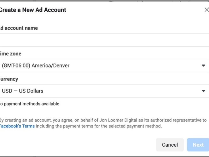 What is the ad creation limit on Facebook