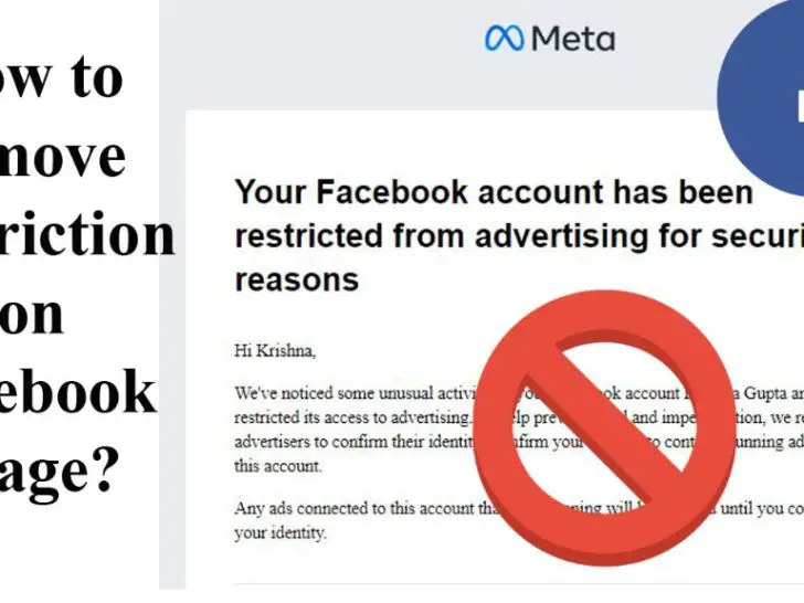 How do I remove restrictions from my Facebook account?