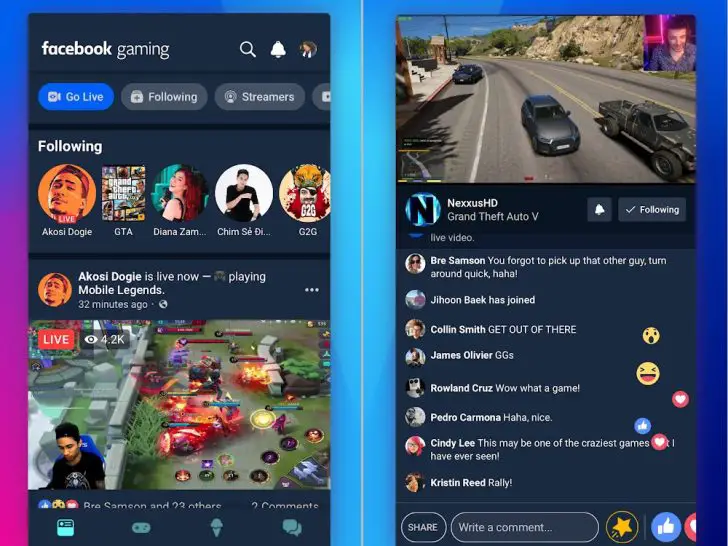 What quality is Facebook Gaming streaming?