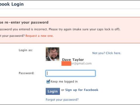 Why does Facebook say incorrect password even though it is correct?