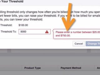 What is a payment threshold on Facebook?