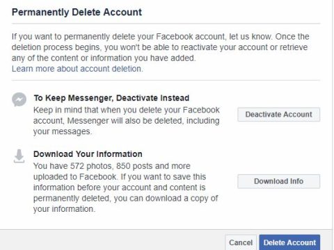 Does deleting Facebook account delete likes?