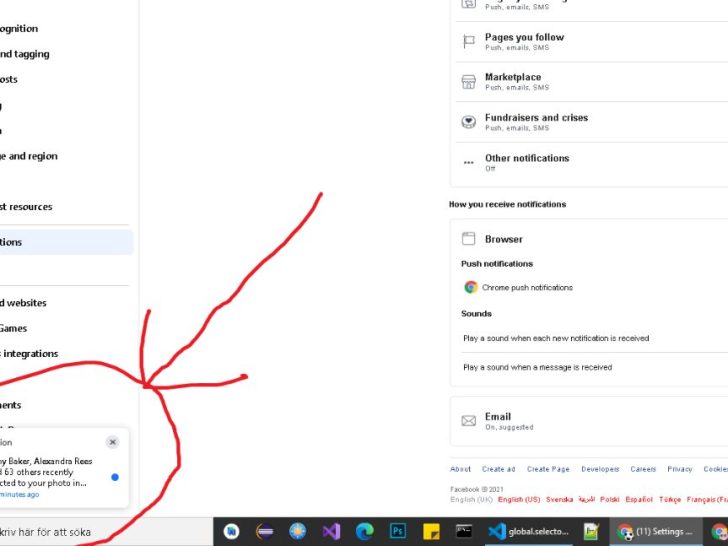 How do I stop Facebook notifications from popping up on Chrome?