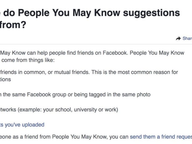 Does people you may know mean they were on your page?