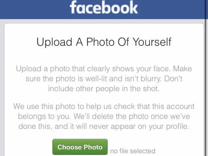 Why does Facebook keep asking me to upload a photo of myself?