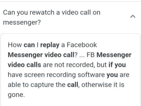 Can you retrieve Facebook Messenger video calls?