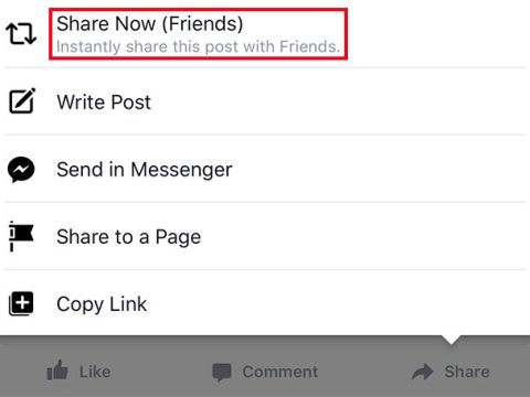 How do I share a Facebook post on my Iphone?