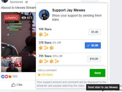 Can you monetize Facebook Live stream?