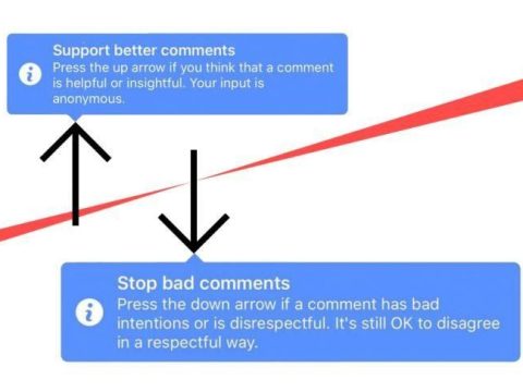 What are the new arrows on Facebook comments?