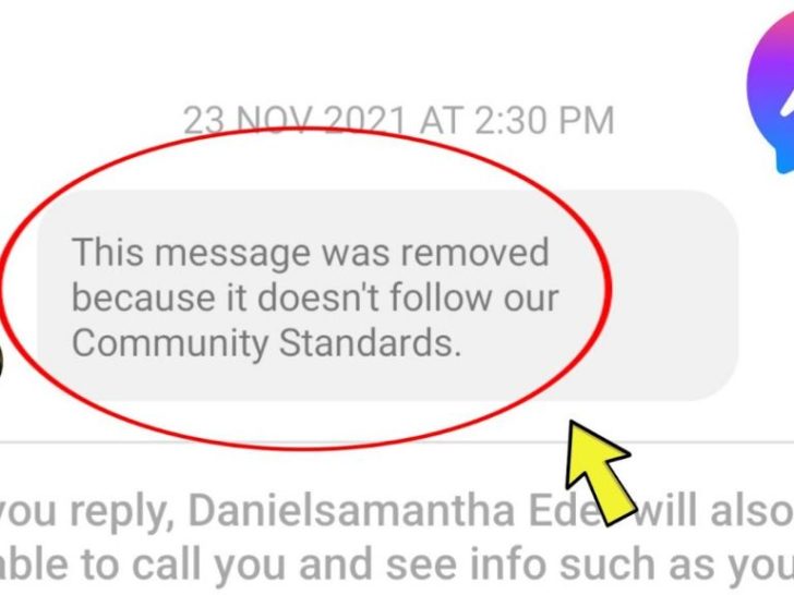 Why does Messenger say this message was removed because it doesn t follow our community standards?