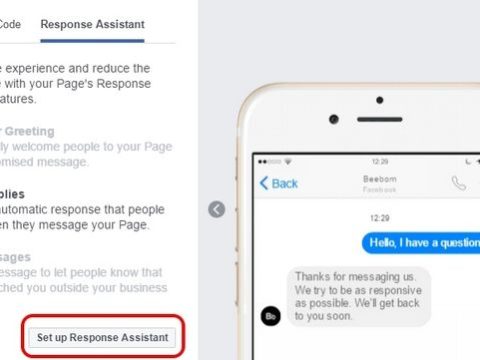 How to set up automatic reply on Facebook business page iphone?