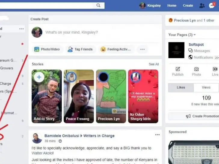 How do I show groups on Facebook home page?