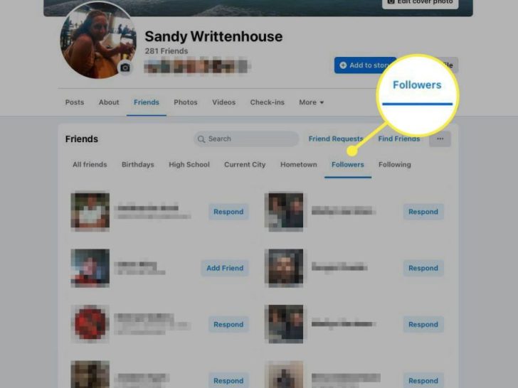 How do you see who follows you on Facebook but not friends?