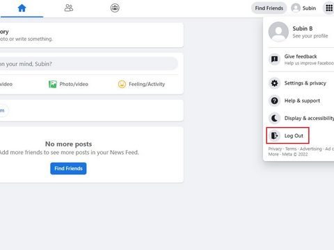 Is there another way to log out of Facebook?