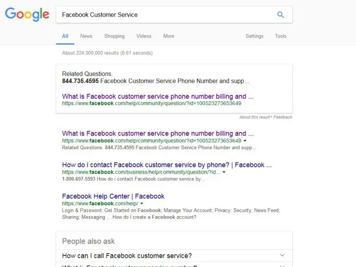 What is Facebook’s customer support number?