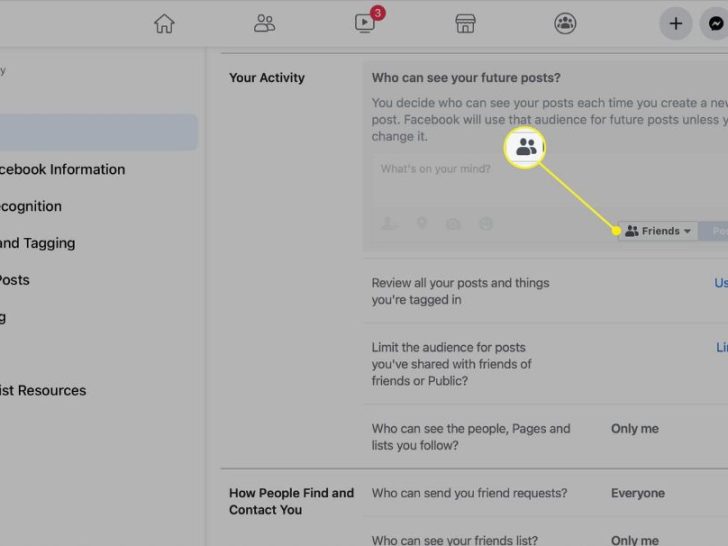 What are the five privacy setting options on Facebook post