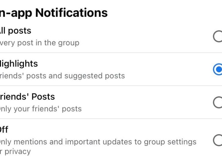 How do I get notifications from friends posts on Facebook?