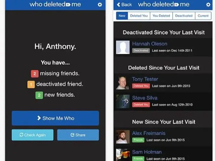 How do you tell if someone unfriended you or deleted their Facebook?