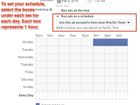 How do I run Facebook ads on certain days?