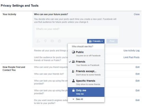 Are private Facebook profiles searchable?