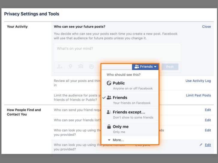 What is custom privacy setting on Facebook?