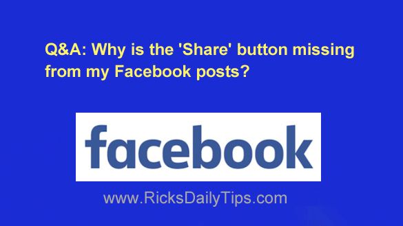 Why some Facebook posts don't have share