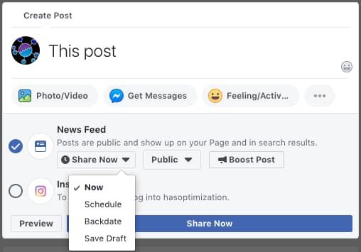 Where is publishing tools on Facebook on PC