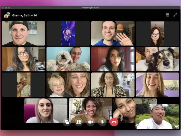 How many participants are in a video call on Messenger?