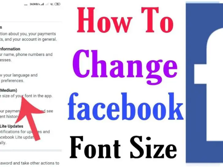 How do I change font size and style on Facebook?