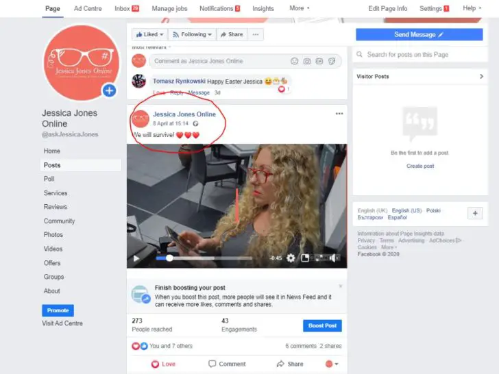 How do I copy a link from a Facebook post?