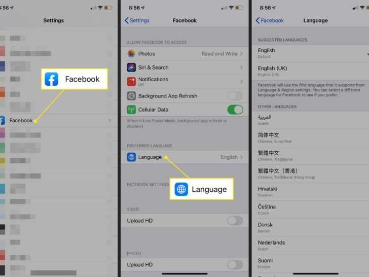 How do I remove foreign language from Facebook?
