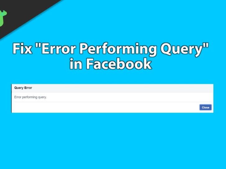 What does error performing query on Facebook mean?